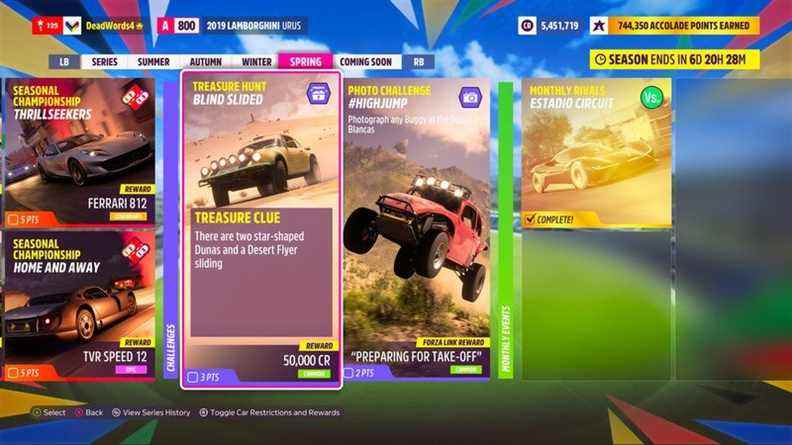 Forza Horizon 5 Festival Playlist Série 4 Chasse au trésor à l'aveugle Image