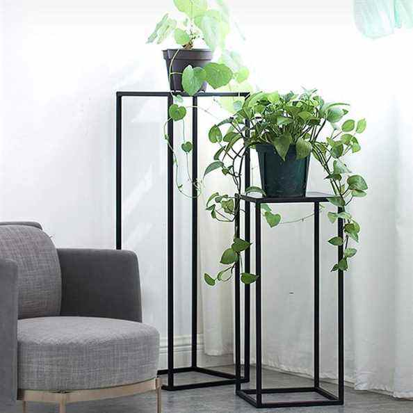 Supports pour plantes en métal sur piédestal haut LANPU