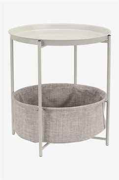 Table d'appoint de rangement ronde Amazon Basics avec panier en tissu