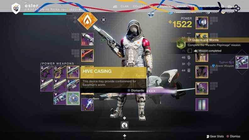 Guide des parasites Destiny 2 Objet de boîtier rigide