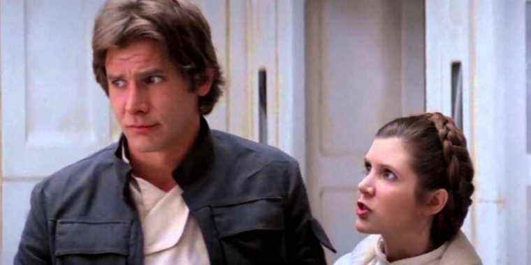 Han Solo and Princess Leia in Cloud City, in Star Wars Episode V: The Empire Strikes Back