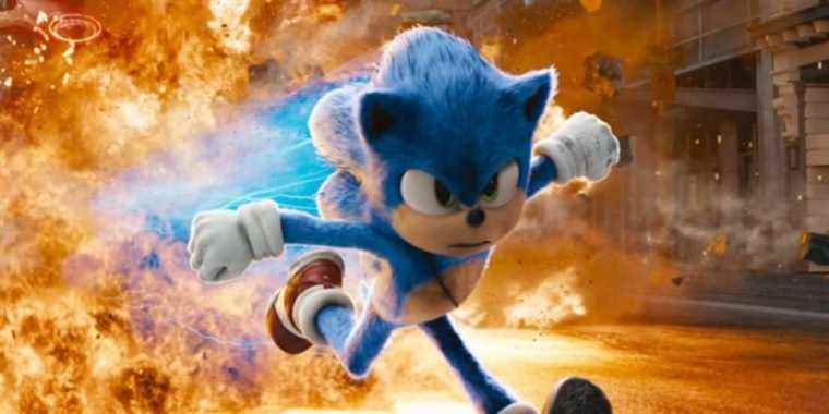 movie sonic running from explosion