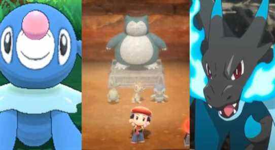 A Popplio in Pokemon Refresh in Sun & Moon; A player in an underground base in Brilliant Diamond & Shining Pearl; Mega Charizard X from the anime