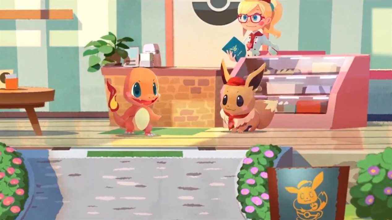 Évoli et Salamèche dans Pokemon Cafe Remix