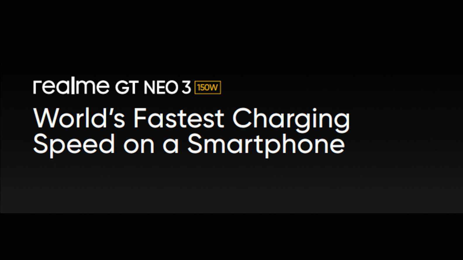 Un graphique annonçant la fonction de charge de 150 W de Realme pour le GT NEO 3