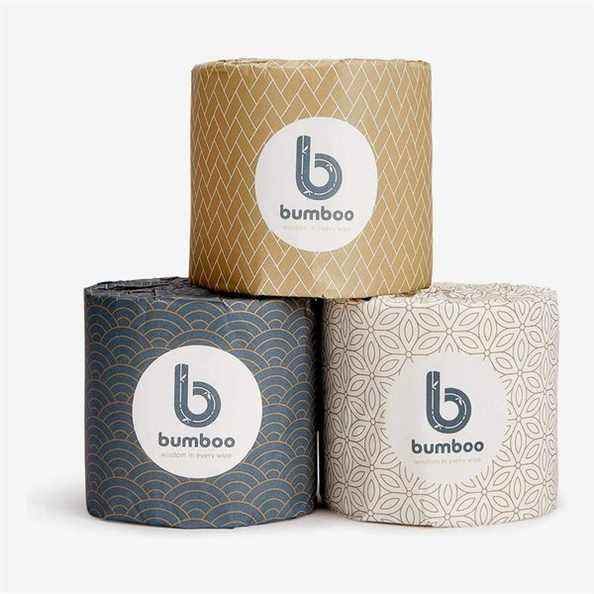 Boubou |  Papier toilette de luxe en bambou 3 épaisseurs, respectueux de l'environnement, doux et résistant - 48 rouleaux de toilette extra longs