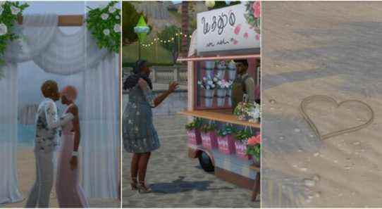 A collage of different things to do in Tartosa from The Sims 4: My Wedding Stories