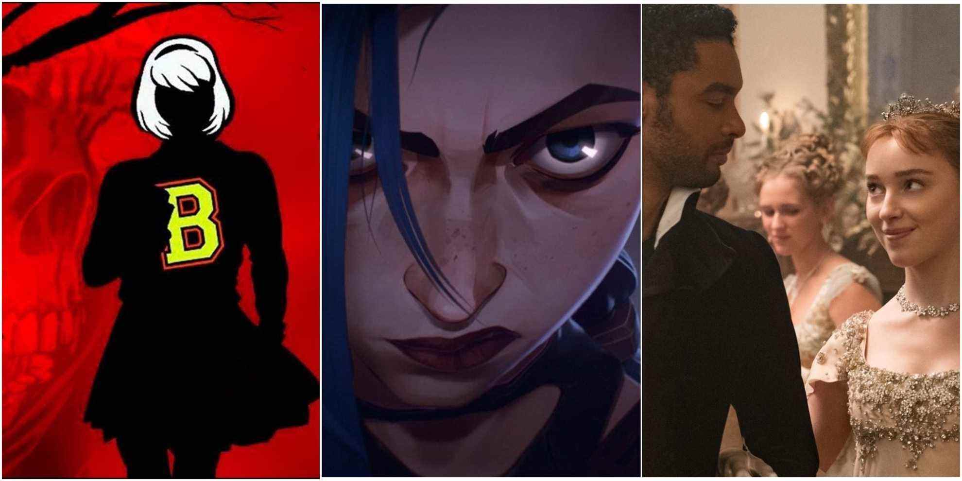 Collage Of Netflix Series Chilling Adventure Of Sabrina, Brigerton And Arcane