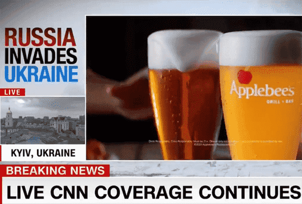 CNN cesse de diffuser les publicités d’Applebee parallèlement à la couverture du conflit en Ukraine