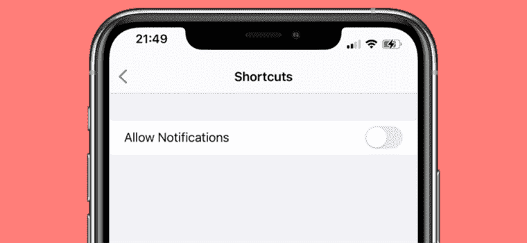 Comment désactiver les notifications pour l’application Raccourcis sur iPhone