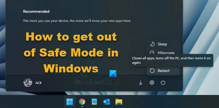 Comment sortir du mode sans échec sous Windows