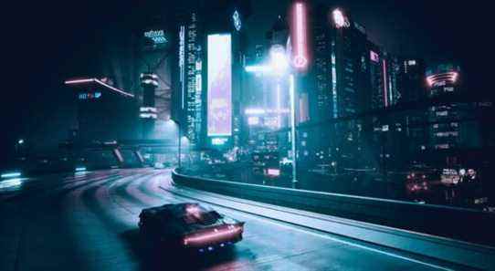 Cyberpunk 2077's Night City at nighttime