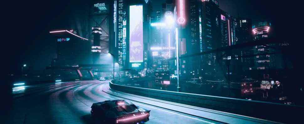 Cyberpunk 2077's Night City at nighttime