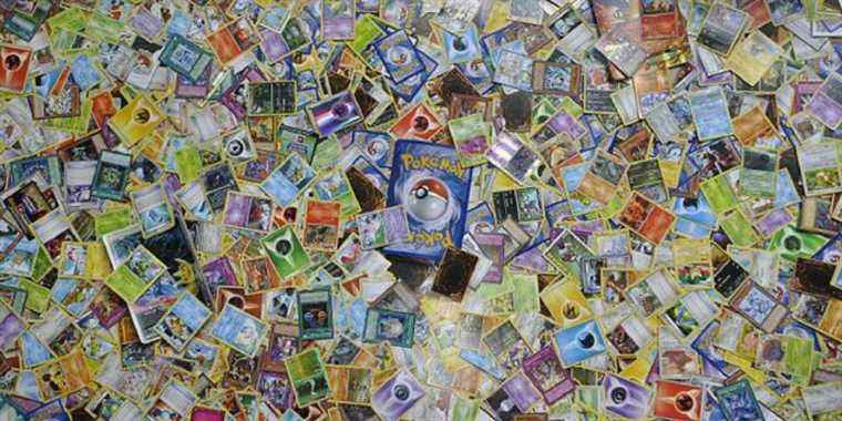 Hundreds of Pokemon cards scattered 