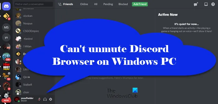 Impossible de réactiver le navigateur Discord sur un PC Windows