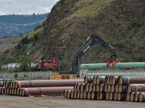 Un chantier de canalisations, le Trans Mountain à Kamloops, en Colombie-Britannique