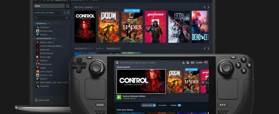 La version bêta du client Steam ajoute des indicateurs de taille d'installation et de synchronisation dans le cloud compatibles avec Steam Deck