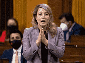 Ministre des Affaires étrangères Mélanie Joly : "Je suis très inquiet.  ... C'est pourquoi j'ai dit aux gens qui sont en Ukraine, aux Canadiens qui sont en Ukraine, 