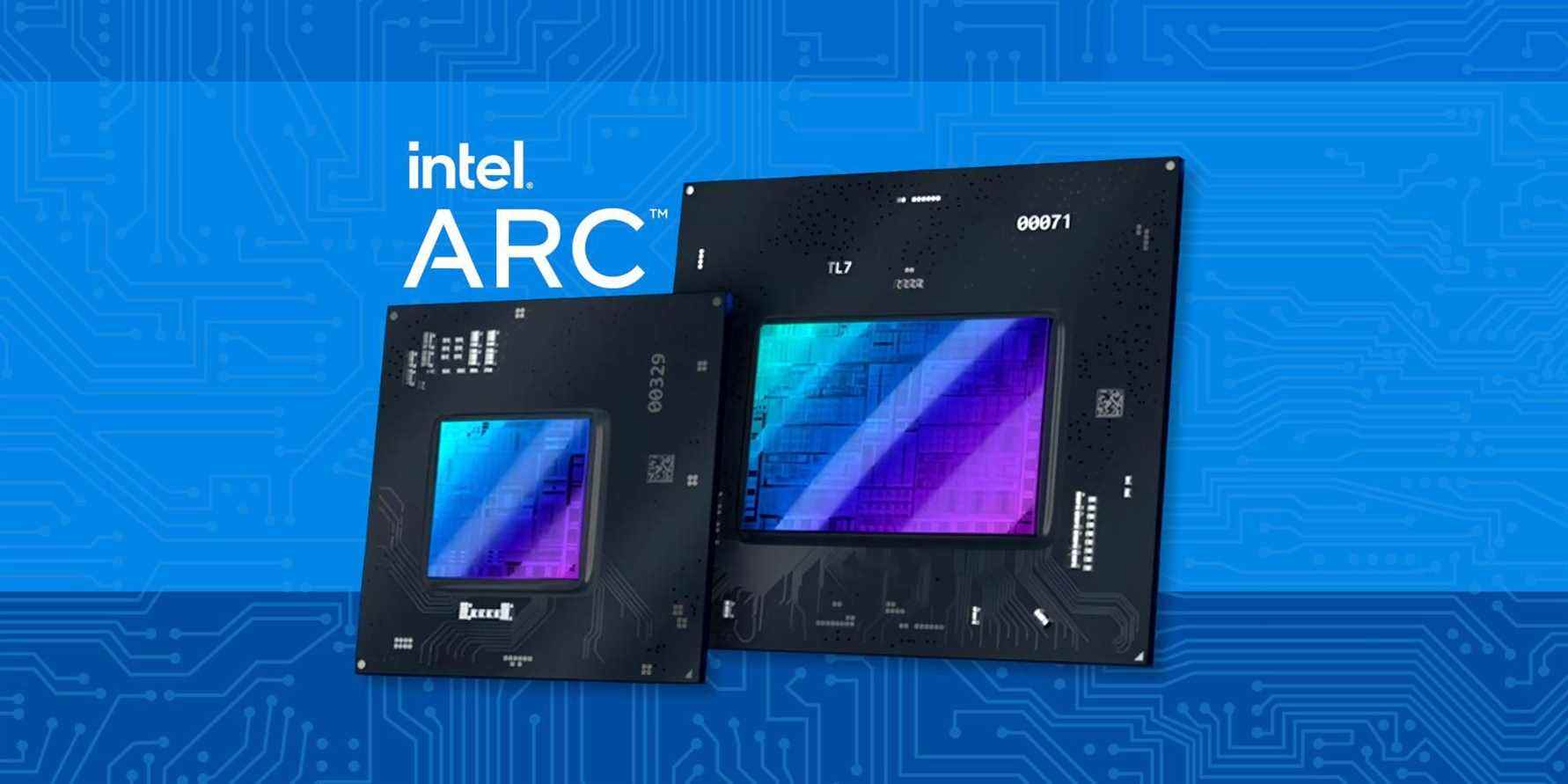 intel arc logo with gpus