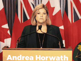 La chef du NPD de l'Ontario, Andrea Horwath