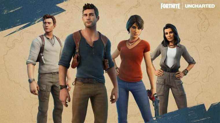 Les skins Fortnite Uncharted incluent des versions de jeux vidéo et de films de Nathan Drake et Chloe Frazer
