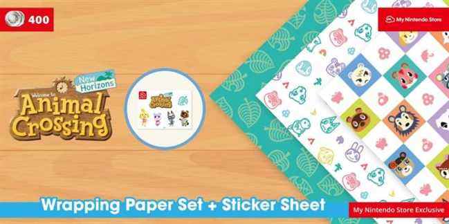 Ensemble de papier cadeau Animal Crossing