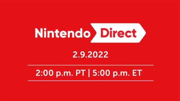 Nintendo Direct du 9 février apportera 40 minutes de jeux à venir en 2022