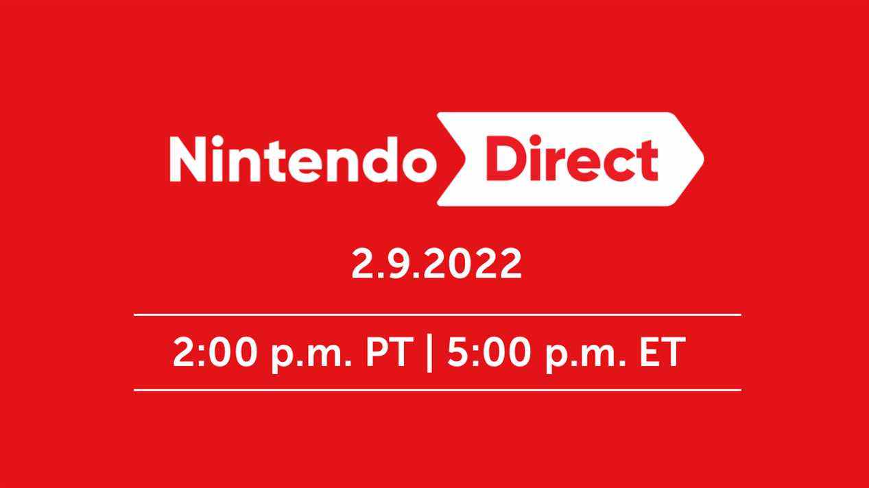 Nintendo Direct prévu pour le 9 février, avec 40 minutes de jeux Switch principalement prévus au premier semestre 2022    
