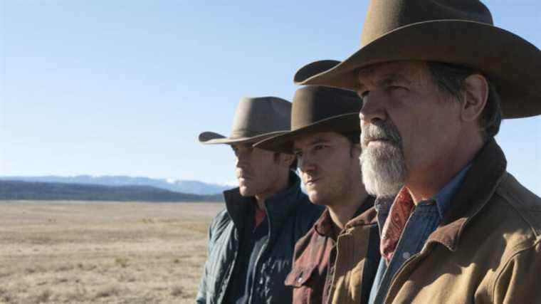 Tom Pelphrey, Lewis Pullman, Josh Brolin in Outer Range