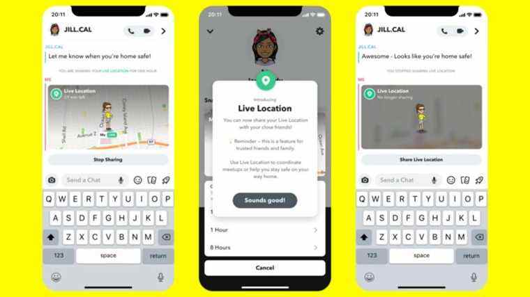 Snapchat ajoute le partage de localisation en temps réel à sa carte