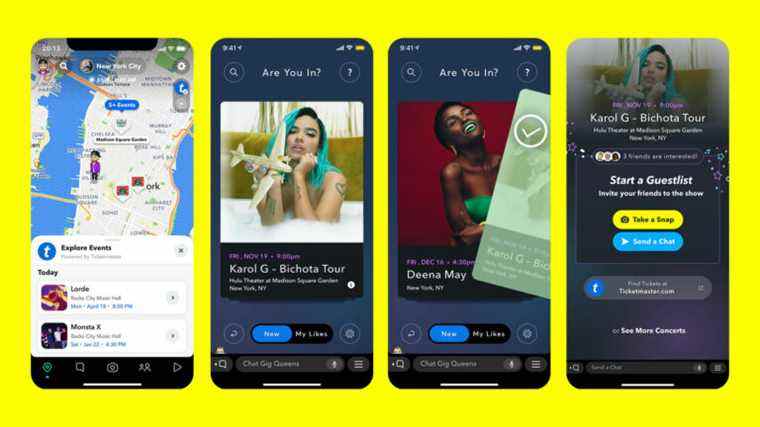 Snapchat commencera à vous mettre en relation avec des concerts en direct