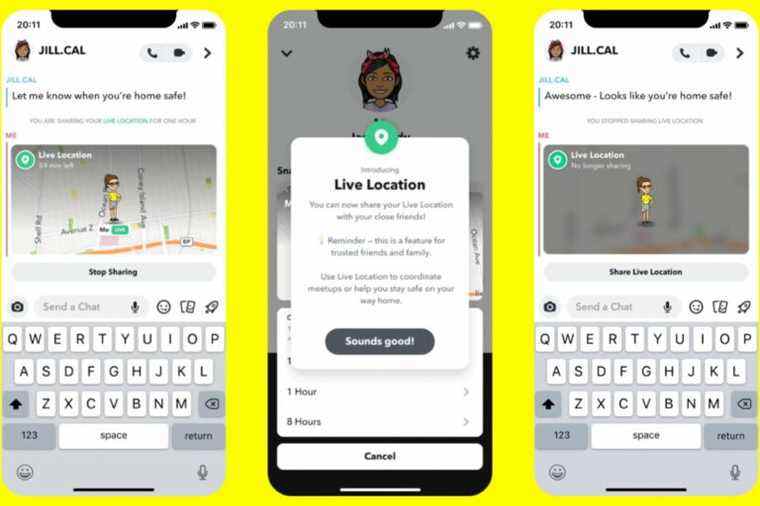 Snapchat propose désormais une fonctionnalité de partage de position en temps réel