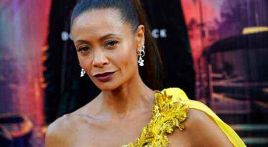 Thandiwe Newton, a cast member in "Reminiscence," poses at the premiere of the film, Tuesday, Aug. 17, 2021, at the TCL Chinese Theatre in Los Angeles. (AP Photo/Chris Pizzello)