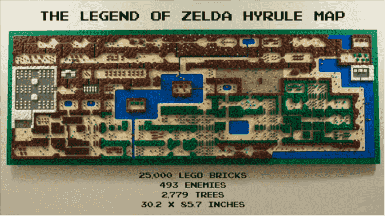 Un fan construit la carte NES Zelda avec 25 000 briques Lego
