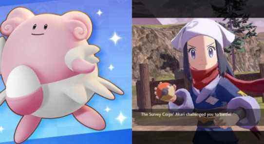 Wholesome Pokemon Legends: Arceus Clip montre Wild Blissey Protecting Trainer