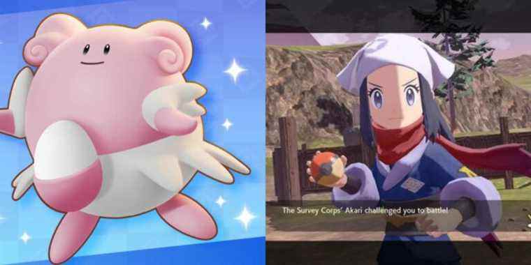 Wholesome Pokemon Legends: Arceus Clip montre Wild Blissey Protecting Trainer
