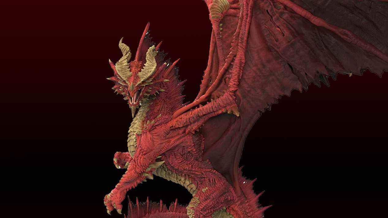 WizKids 'annonce l'arrivée d'une miniature de dragon rouge gargantuesque cette année
