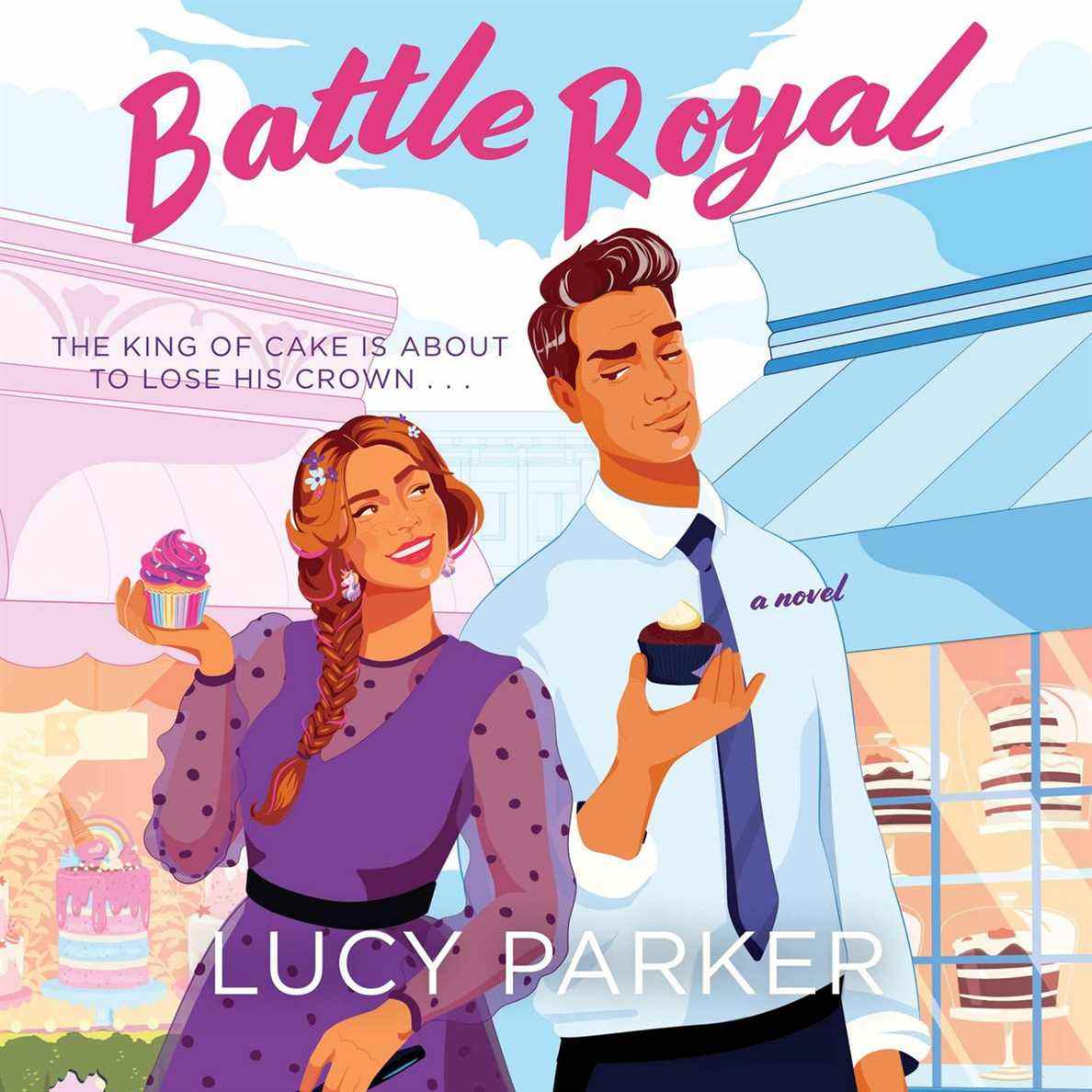 Couverture de Battle Royal, avec une femme et un homme tenant des cupcakes