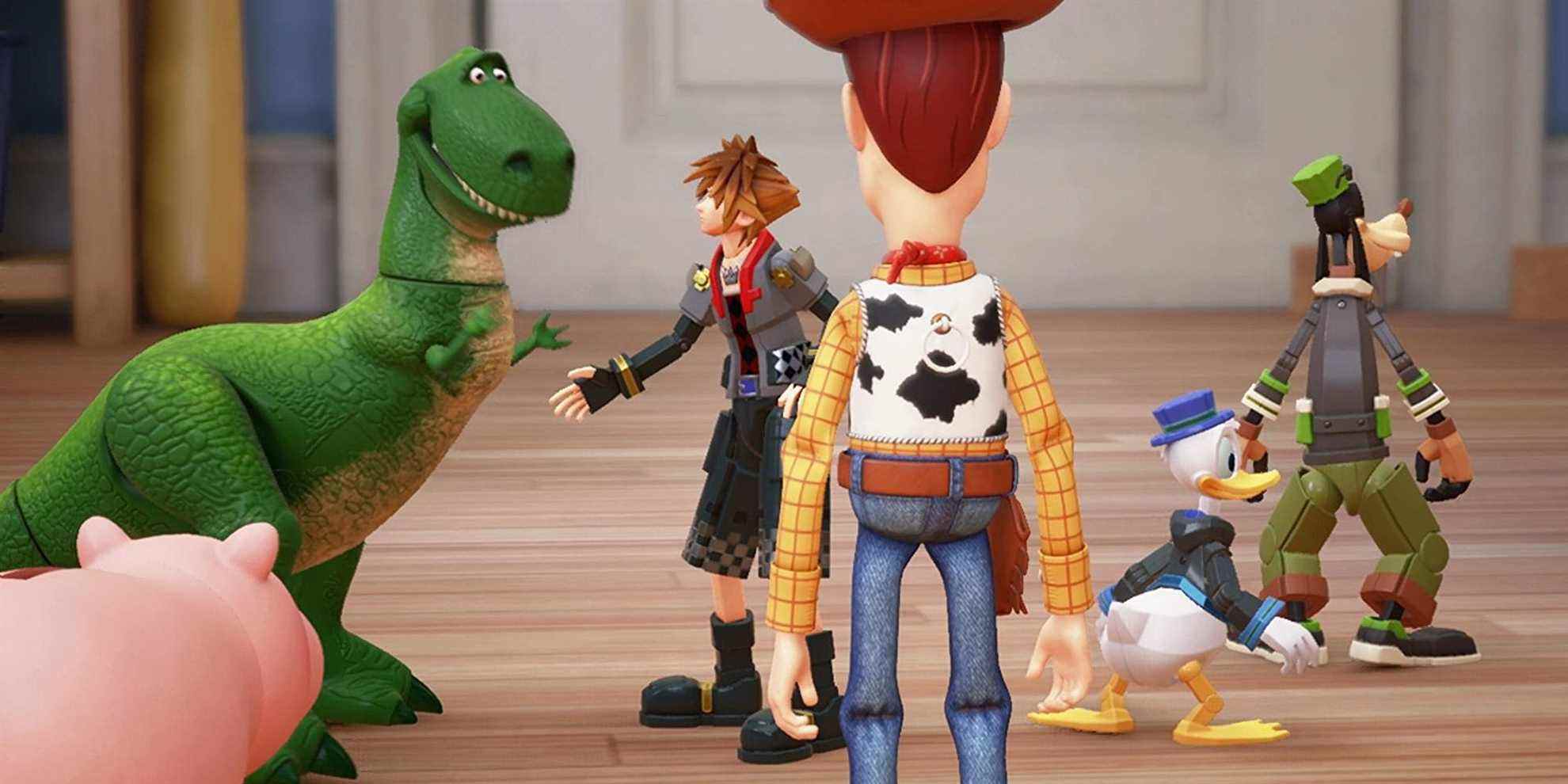 Sora et ses amis rencontrent les jouets d'Andy