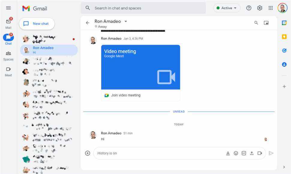 Google Chat est désormais une interface plein écran.  le 