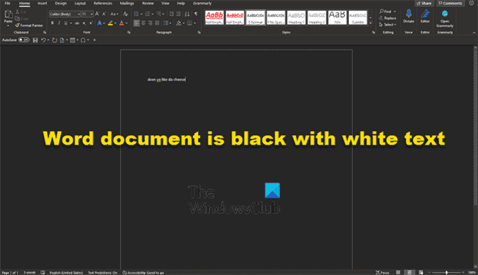 Pourquoi mon document Word est-il noir avec du texte blanc ?