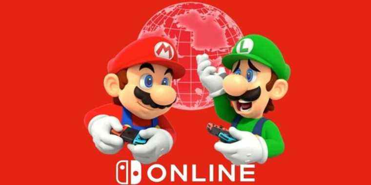 Mario and Luigi holding Joy-Cons and using Nintendo Switch Online