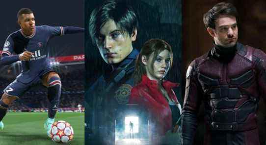 Kylian Mbappe, Leon and Claire from Resident Evil 2, and Daredevil