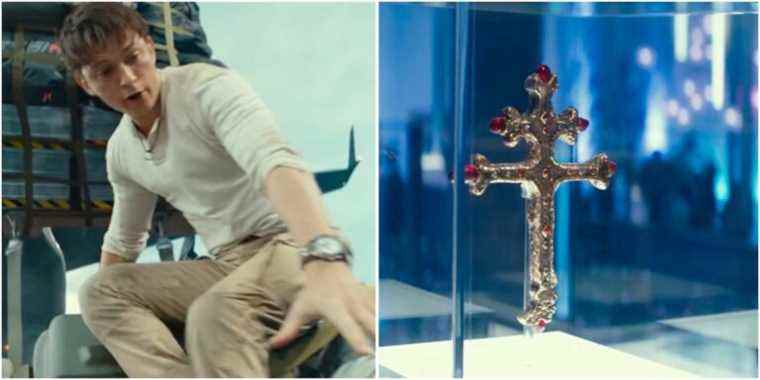 Nate and the cross from Uncharted