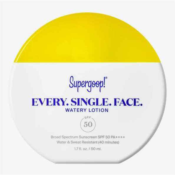 Super goup !  Tous.  Seul.  Visage.  Lotion Eau FPS 50