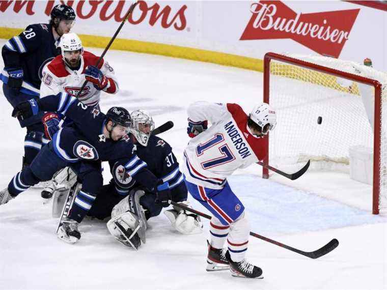 Josh Anderson réussit un tour du chapeau, mais les Canadiens s’inclinent 8-4 à Winnipeg