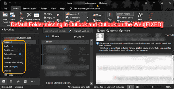 Correction des dossiers par défaut manquants dans Outlook et Outlook sur le Web