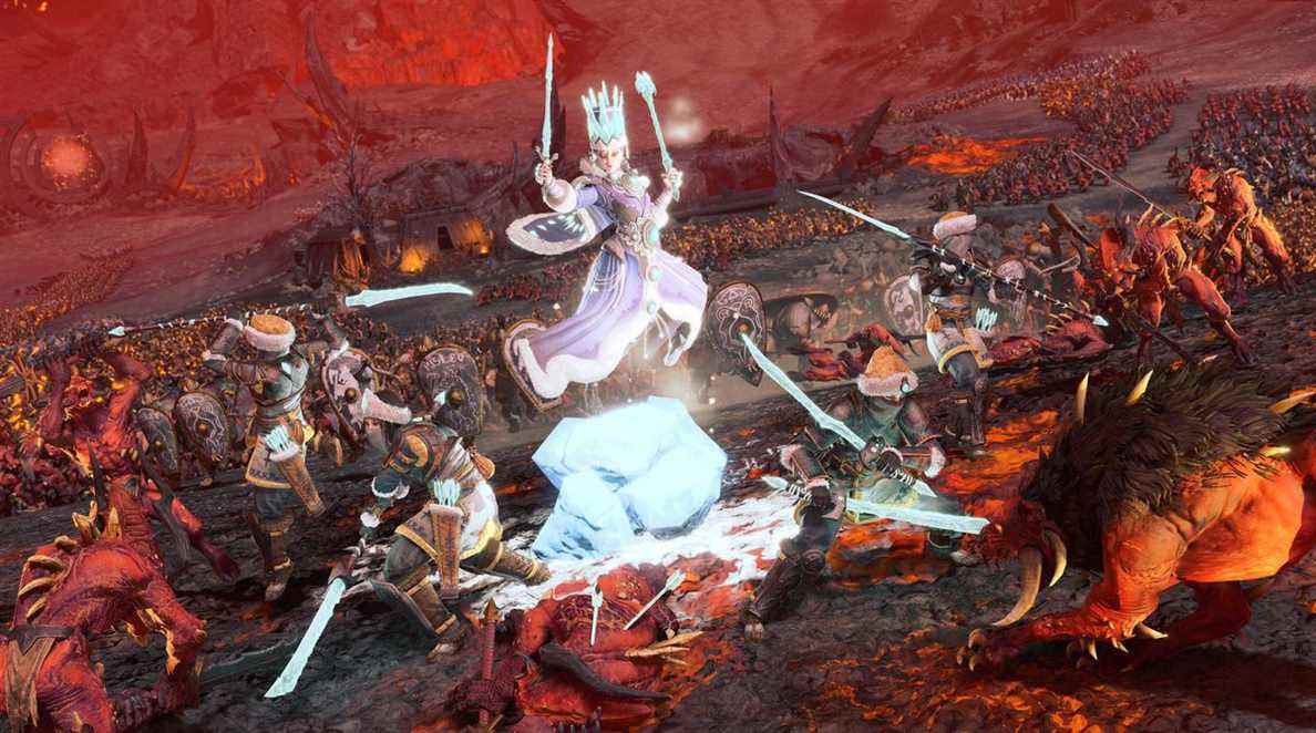 La tsarine se lance dans la bataille contre les forces de Khorne dans Total War: Warhammer 3