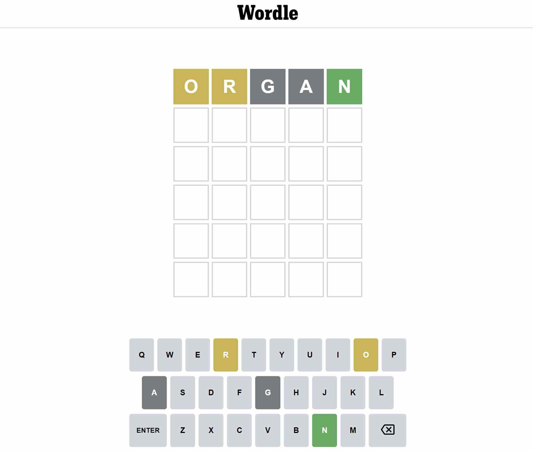 Résultat du premier mot