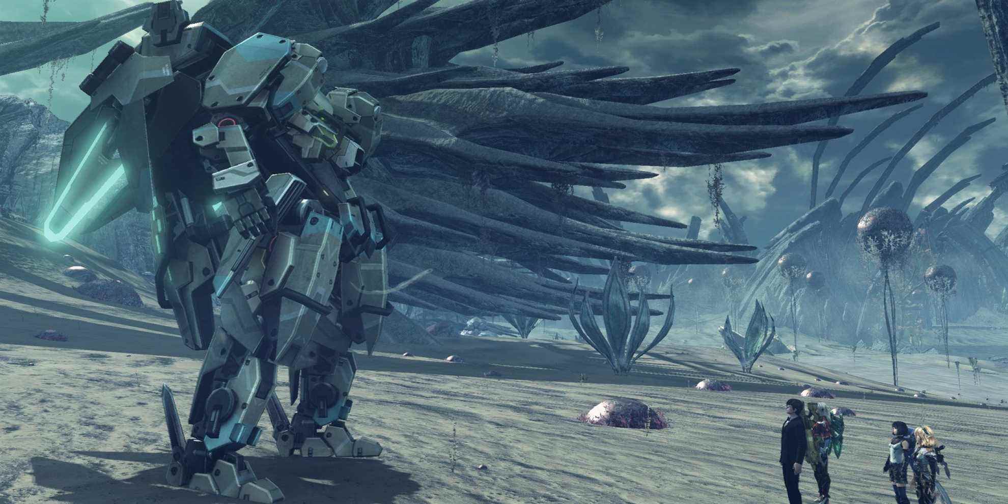 L'équipe Xenoblade s'approche d'un Skell